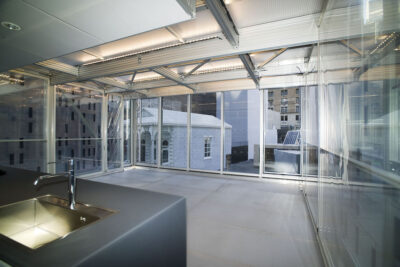 Moxie Surfaces - clear PEP UV PC Stage Cellophane House MoMa New York