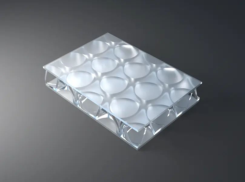 clear-PEP® ECO satin translucent honeycomb panels