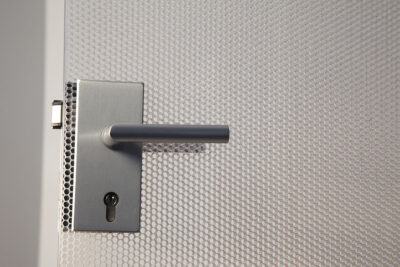Moxie Surfaces - hinged door with lock casing AIR board transparent