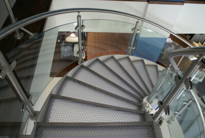 Moxie Surfaces clear-PEP UV PC Stage stairs