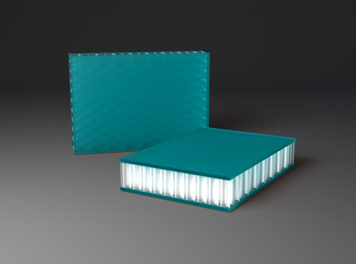 Moxie Surfaces - AIR board UV PMMA satin azure blue Double