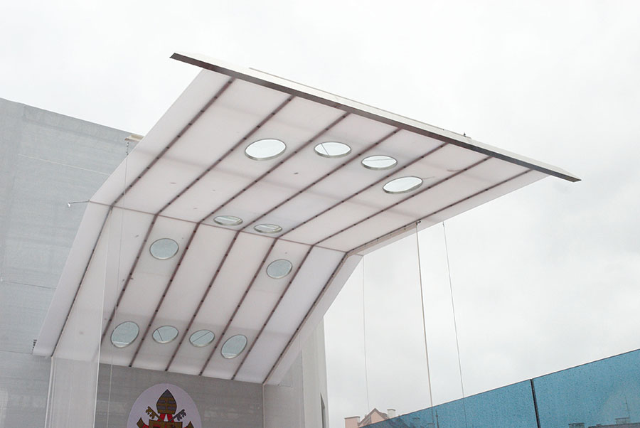 Moxie Surfaces custom canopy for Papal visit