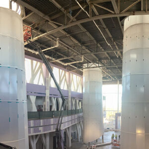 AIR-board columns at Baylor's Hurd Welcome Center