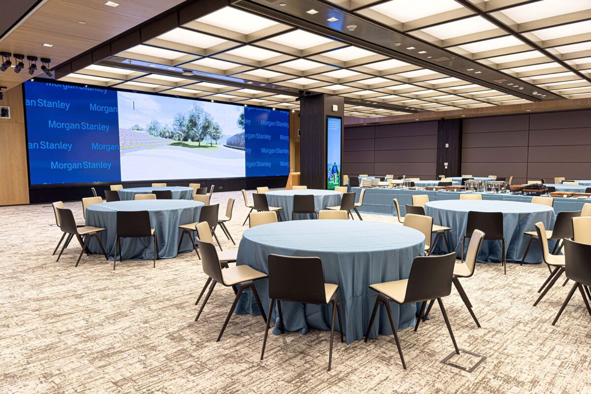 MoxieSurfaces - AIR-board acoustic ceiling at Morgan Stanley