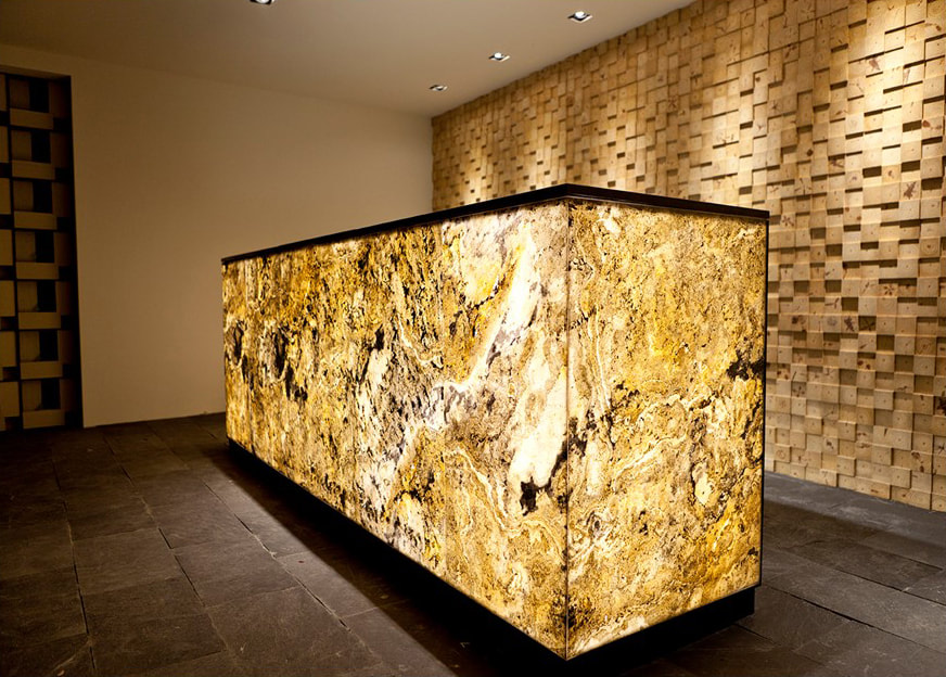 MoxieSurfaces - AIR-board stone light - translucent real stone panels