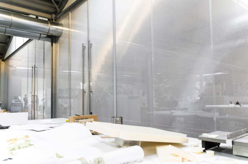 Polycarbonate door and wall panels for adaptable office spaces