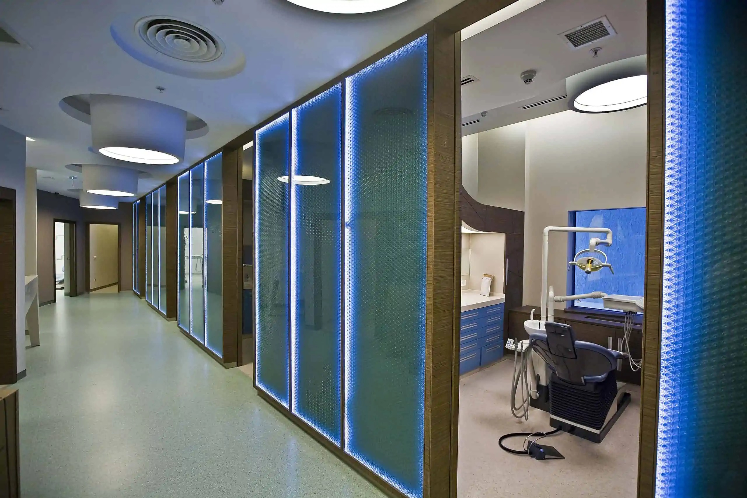 backlit wall panels for healthcare interiors