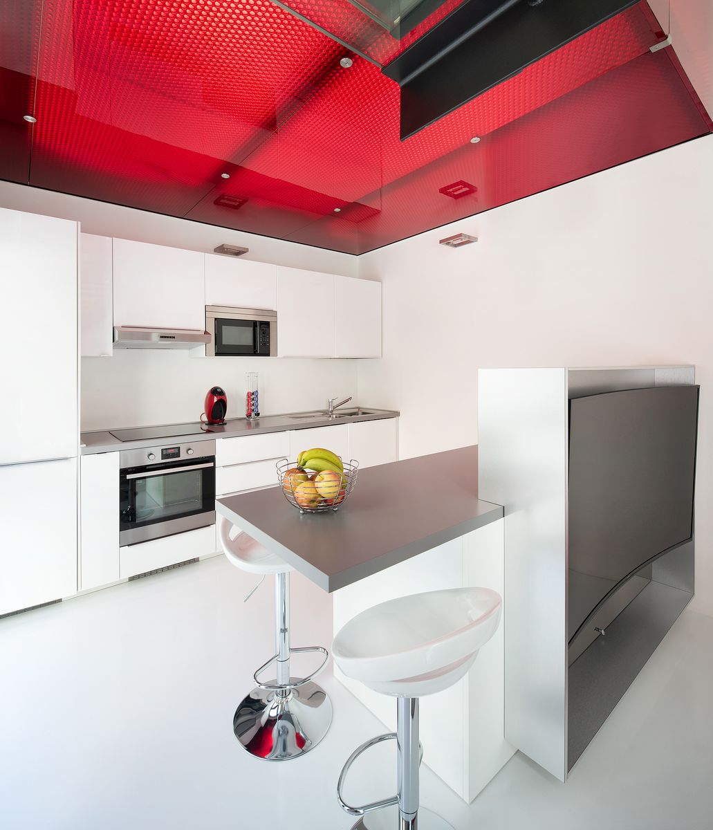 MoxieSurfaces - clear-PEP ECO color honeycomb panels in loft design