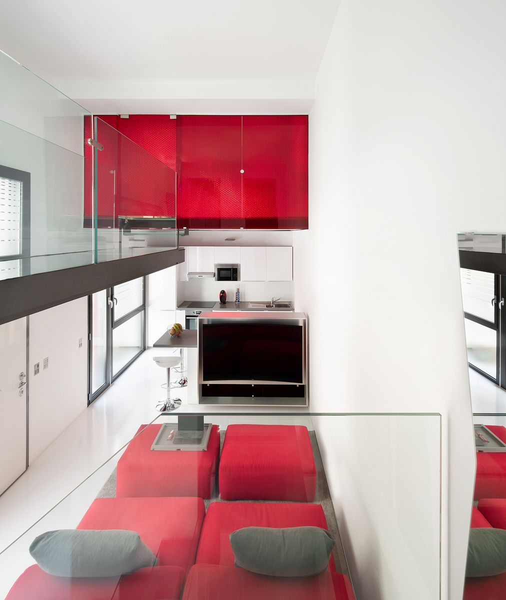 MoxieSurfaces - clear-PEP ECO color honeycomb panels in loft design
