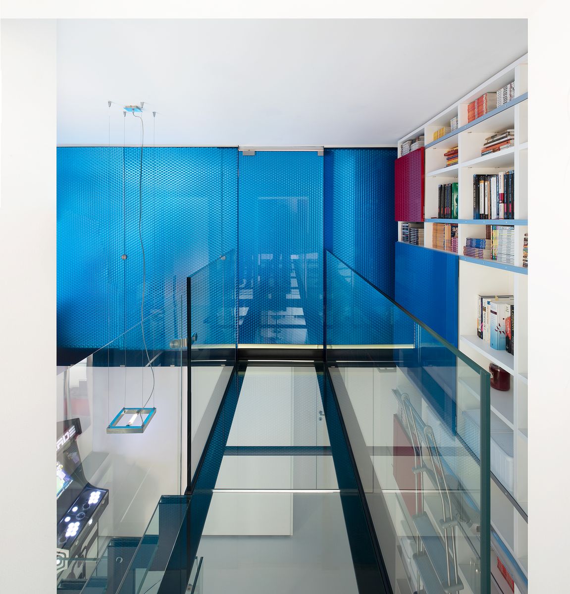 MoxieSurfaces - clear-PEP ECO color honeycomb panels in loft design