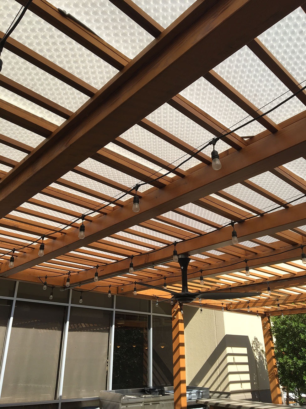 Moxie Surfaces - clear-PEP ECO as large patio roofing