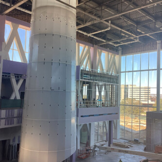 AIR-board Opal 30 columns at Baylor's Hurd Welcome Center AIR-board columns at Baylor's Hurd Welcome Center