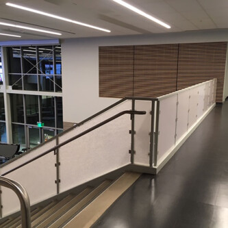 AIR-board UV Satin for stairs and balcony railing Moxie Surfaces - AIR-board Acoustic Quiet balcony and stairs railing