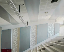 AIR-board acoustic backlit baffles for college amphitheatre AIR-board acoustic backlit baffles for college amphitheatre