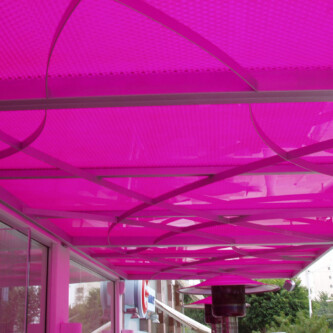 clear-PEP UV PC bespoke color canopy clear-PEP ECO UV protected awning panels