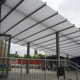 clear-PEP satin translucent honeycomb panels - an excellent choice for covered walkways clear-PEP satin translucent honeycomb panels - an excellent choice for covered walkways