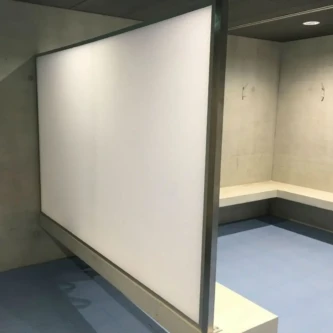 clear-PEP satin locker room separator clear-PEP satin locker room separator