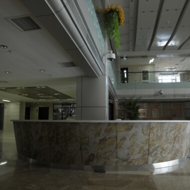 AIR-board Stone Light as a backlit reception desk AIR-board Stone Light as a backlit reception desk