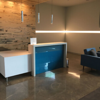 clear-PEP UV PC blue reception desk clear-PEP UV PC blue reception desk