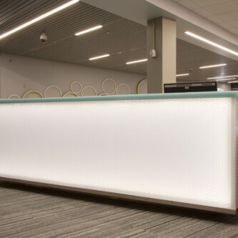 clear-PEP opal reception desk at Scottsdale College clear-PEP opal reception desk at Scottsdale College