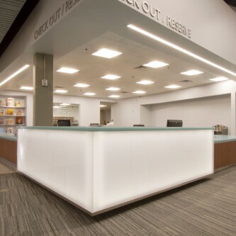 clear-PEP opal reception desk at Scottsdale College clear-PEP opal reception desk at Scottsdale College