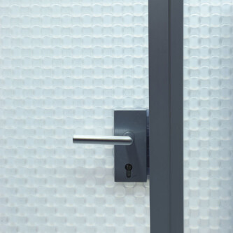 clear-PEP satin opal hinged door with lock casing: modern & durable clear-PEP satin opal hinged door with lock casing: modern & durable