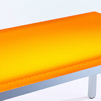 clear-PEP orange honeycomb bench: lightweight & durable design clear-PEP orange honeycomb bench: lightweight & durable design