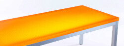 clear-PEP orange honeycomb bench: lightweight & durable design clear-PEP orange honeycomb bench: lightweight & durable design