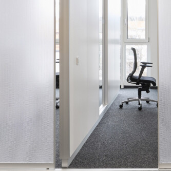 Flexible and stylish office spaces with AIR-board® acoustic MoxieSurfaces - AIR-board acoustic - walls dividers on rails