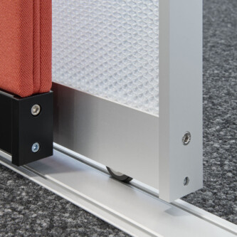 Flexible and stylish office spaces with AIR-board® acoustic MoxieSurfaces - AIR-board acoustic - walls dividers on rails