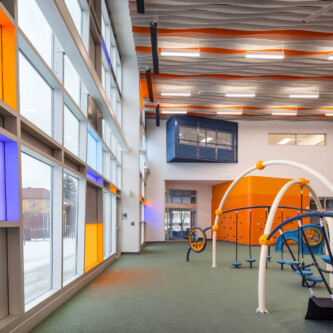 Colored windows solutions using clear-PEP ECO panels MoxieSurfaces - clear-PEP ECO PC clear and ECO color at WECLC