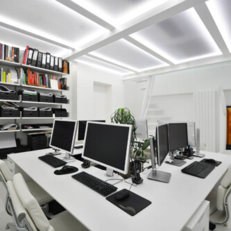 clear-PEP ECO PC stage mezzanine flooring solutions MoxieSurfaces - clear-PEP ECO PC stage - translucent ceiling and floor for UK office