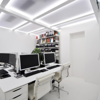 clear-PEP ECO PC stage mezzanine flooring solutions MoxieSurfaces - clear-PEP ECO PC stage - translucent ceiling and floor for UK office