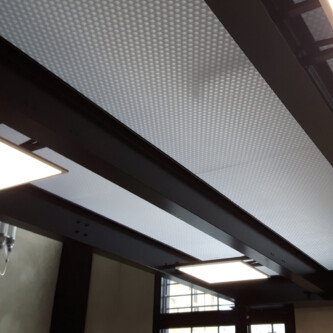 Durable and translucent clear-PEP ECO PC stage panels for mezzanine flooring MoxieSurfaces - clear-PEP ECO PC stage - translucent ceiling and floor for mezzanine