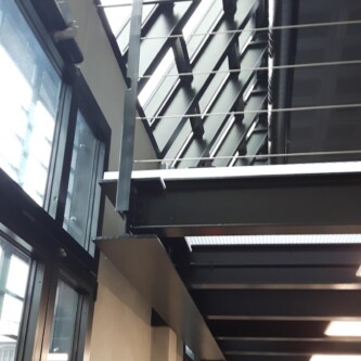 Durable and translucent clear-PEP ECO PC stage panels for mezzanine flooring MoxieSurfaces - clear-PEP ECO PC stage - translucent ceiling and floor for mezzanine