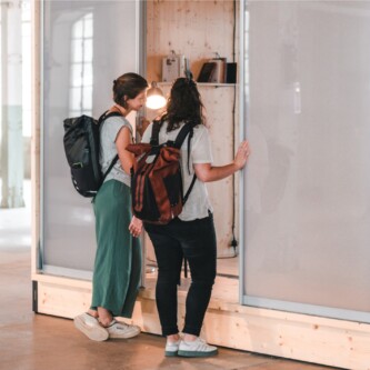 Architectural translucent acoustic panels for indoor modular designs MoxieSurfaces - architectural translucent acoustic panels - AIR-board acoustic quiet - ADAPTER project