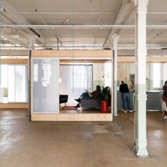 Architectural translucent acoustic panels for indoor modular designs MoxieSurfaces - architectural translucent acoustic panels - AIR-board acoustic quiet - ADAPTER project