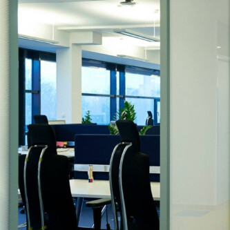 Lightweight honeycomb core polycarbonate panels for office partitions MoxieSurfaces - AIR-board ECO lightweight honeycomb core polycarbonate panels