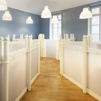 Satinized translucent panels redefine how spaces are divided MoxieSurfaces - clear-PEP satin interior walls and partitions